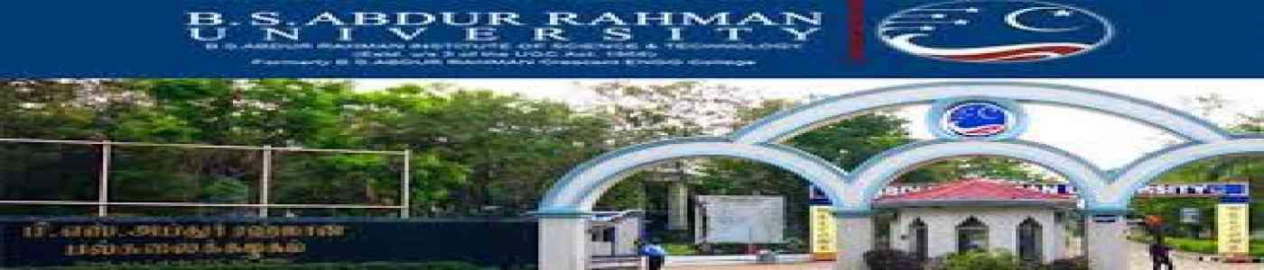 B.S. Abdur Rahman Crescent Institute of Science & Technology B.S. Abdur Rahman Crescent Institute of Science & Technology